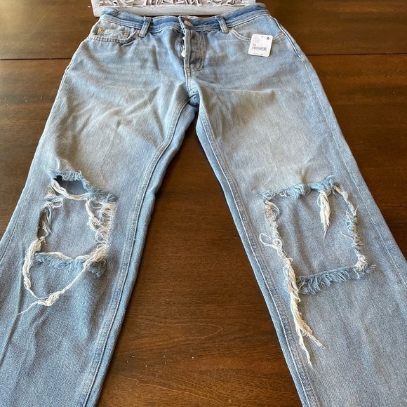 Free People Maggie Mid Rise Straight Leg Jeans NWT - Picture 1 of 8